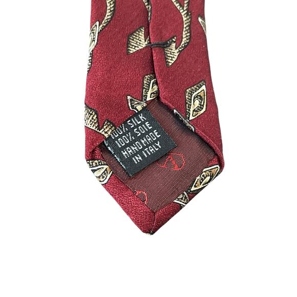 Valentino Cravatte Men's Neck Tie Classic 100% Silk Luxury Designer Maroon Italy - Picture 5 of 5